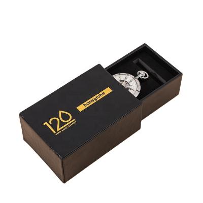 China New Handmade Wholesale Custom Goldbox 2021 Pocket Watch Box, Leather Packaging Watch Box for sale