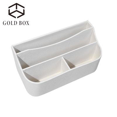 China To Work In A Luxury Leather Desktop Storage Leather Cosmetic Tray Separation Tray Desktop Storage Box Main Miscellaneous Display for sale