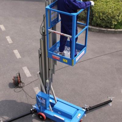 China Best selling single mast aerial work platform with working height11.7m and 120kg capacity GTWY10-1010 for sale