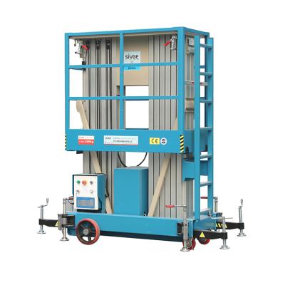 China Custom Safe Reliable Platform Hotels 12M Dual Mast Electric Mini Order Picker Aerial Work Lift Boom Lift for sale