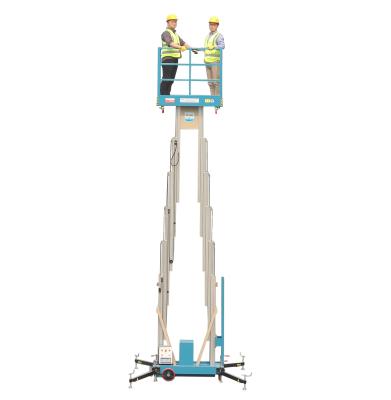 China CE Certified Stable 10m Hotels Double Mast Manlift Platform Scissor Lift 10m For Compact Cleaning for sale