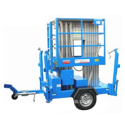 China Hot Sale 10m Hotels Man Lift Trailer Mounted Double Mast Truck Mounted Aerial Work Platform for sale