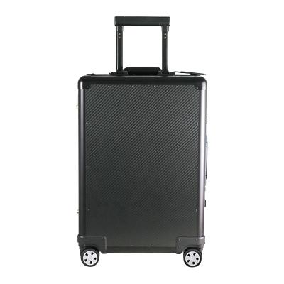 China Luxury black matte carbon fiber rolling case trolley csae for sale