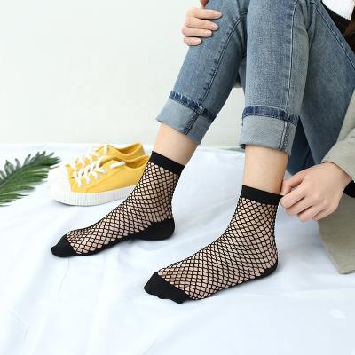 China Antibacterial Wholesale Breathable Net Socks Black Net Socks Women for sale