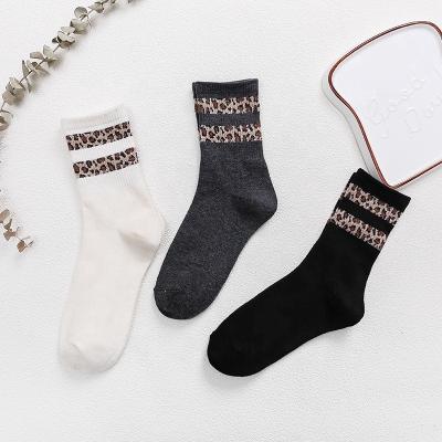 China Wholesale Premium Hot Sale Cotton Fashion Shorts Tube Leopard Socks Antibacterial for sale