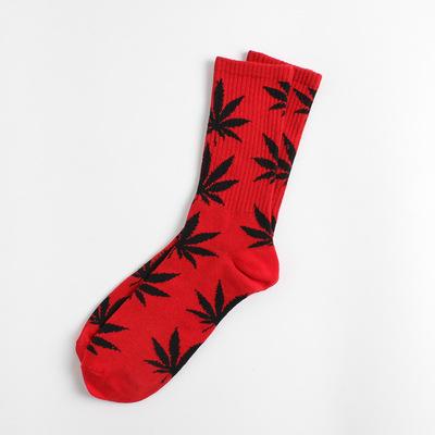 China Antibacterial Wholesale Colorful Maple Leaf Tube Sports Socks Weed Leaf Socks for sale