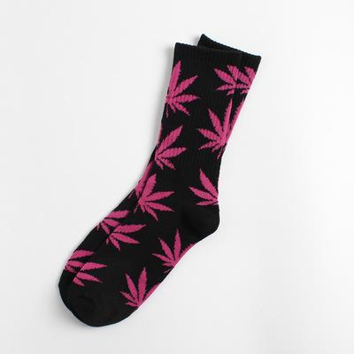 China High Quality Antibacterial Cotton Socks Grow Leaves Maple Leaf Occasional Weed Crew Bumps Men for sale