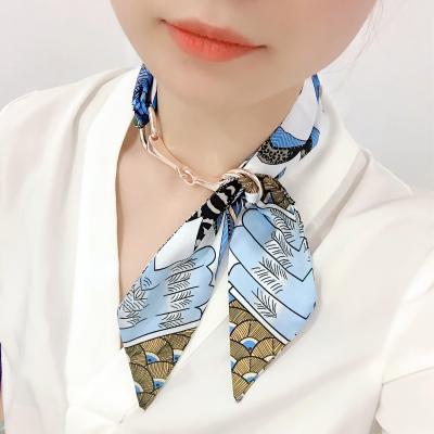 China 95cm x 5cm Women Printed Headband Handbag Ribbon Lady Scarf for sale