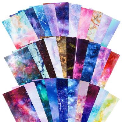 China 30pcs Adhesive Shiny Plastic Wraps Manicure Decorations/Set Mixed Holographic Marble Gradient Starry Nail Art Sky Sticker for sale