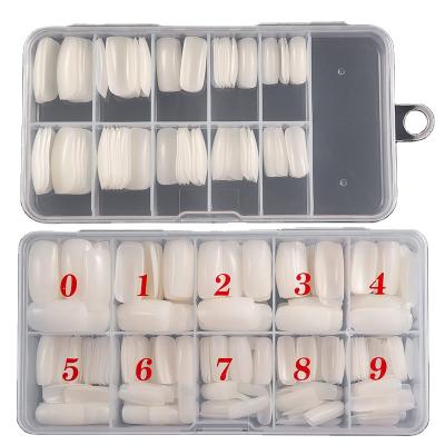 China 100pcs natural french tips full cover french design false acrylic nail set for sale