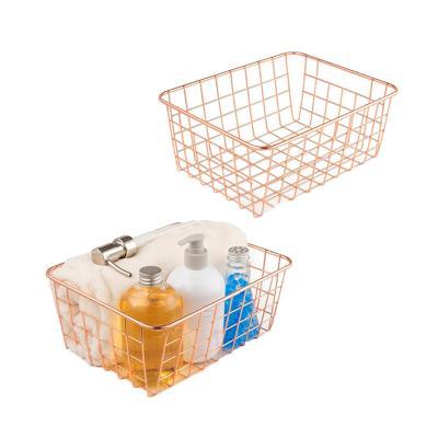 China High Quality Sustainable Home Hanging Basket Metal Wire Storage Basket For Kitchen Wall Decoration for sale