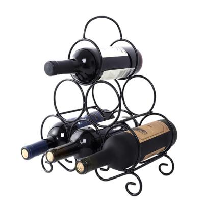 China Viable Custom Shape Countertop Water Bottle Holder Rack 6 Bottles Wine Stand Organizer for sale