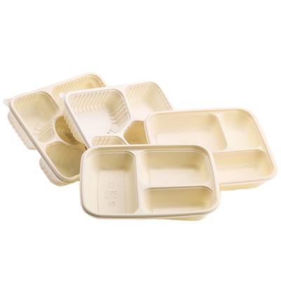 China Commedity Products Electronic Food Containers Disposable Meal Tray Biodegradable Lunch Box For Quickly Take Away Cornstarch Container for sale