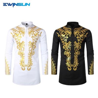 China African Men's Casual Long Dress Fashion Long Cotton/Polyester Muslim Casual Sweater Shirt Tanning Islamic Shirt Mid Length Cotton Muslim Men Clothing for sale