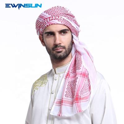 China Wholesale Men's Headscarf Dubai Print Muslim Saudi Square Scarf Islamic Hijabs Arabic Hijabs Prayer Hat for sale