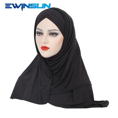 China Hijab best selling women muslim hijab shawl cotton basing islamic jibab ladies scarf arab khimar scarves along for sale