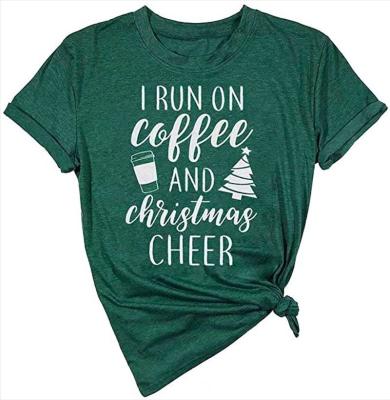 China QUICK DRY Christmas Cheerleading Letter Print Ladies Casual Shirt T-shirt Shorts Sheath Highest Quality Durable Christmas Costume Women for sale