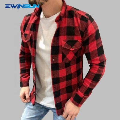 China Wholesale Anti-pilling Casual Men's Shirts Anti-pilling Cotton Plaid Fashion Design Spring Autumn Black Button Vintage Shirt For Men for sale