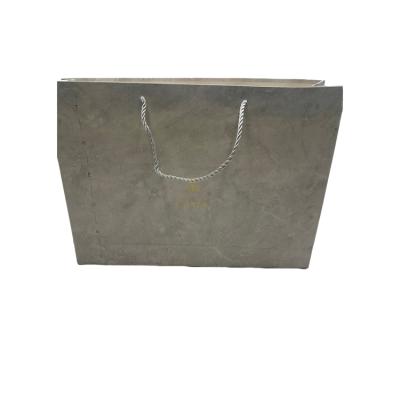 China High End Recyclable Large Capacity Gray Custom Logo Packaging Paper Bag For Gift for sale