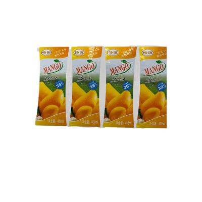 China Waterproof/Durable/Oil-Resistant/Scratch Suitable Mango Flavored Product Box Drink Manufacturers Customize Product Label for sale