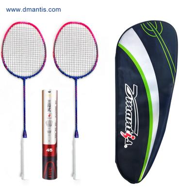 China Eastic & Durable Lightweight Full Carbon Badminton Racquet 22-30lbs Racket Popular Tension for sale