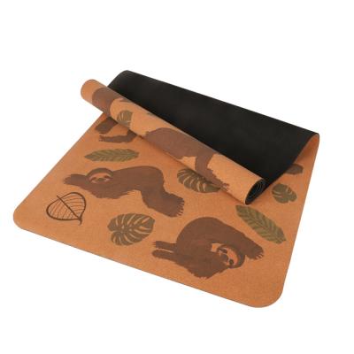 China New Design Digital Printed Popular Custom Cork Yoga Mat With Private Label Eco - Friendly for sale