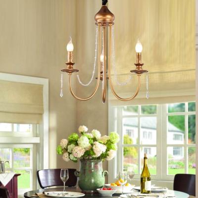 China 3 Lamp Traditional Kitchen Lighting Traditional Restaurant Hanging Brush Light Antique Candle Crystal Chandelier And Pendant Light for sale