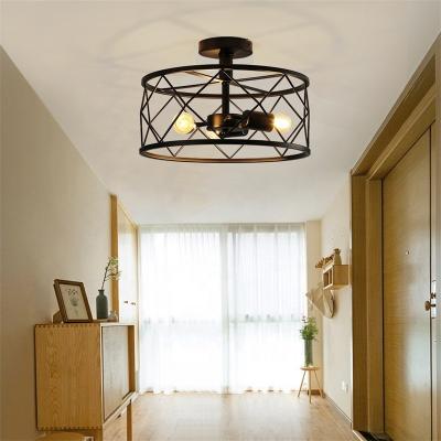 China Vintage Retro Ceiling Lamp Home Bedroom Attic Indoor Outdoor Mounted Ceiling Light Square Industrial Style Decorative Pendant Light for sale