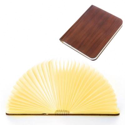 China Walnut Wood Wooden Cover USB Rechargeable Folding Led Book Table Lamp Led Reading for sale