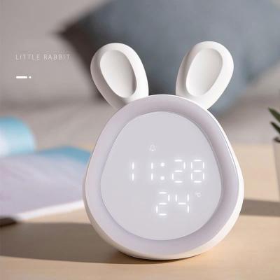 China Mini Cute LUMINOVA Kids Rabbit Alarm Clock with Night Light for Bedrooms for sale