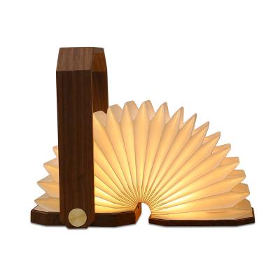 China Modern Design Modern Design Table Lamp Decoration Home LED Wooden Book Night Light Rechargeable Portable Wooden Light for sale