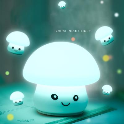 China Modern Creative Mushroom Light LED Color Changing Cute Rechargeable Table Lamp Silicone Night Light for sale