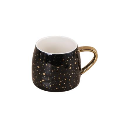 China Custom Viable Gold Point Glazed Ceramic Coffee And Tea Mug for sale