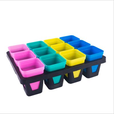 China Plastic Carry Tray for Nursery Pots, 12 Cell Garden Seedling Starter Grow for Plant Propagation Germination Plugs Indoor Gardening for sale