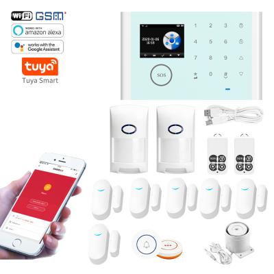 China Wireless Home Security 2G GSM Wifi Smart Alarm System With Wireless Door PIR Sensor Remote Control 160*100*12.5mm for sale