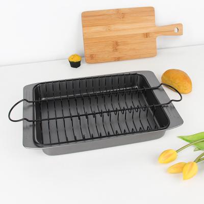 China Various Unused Widely Used Factory Sale High Quality Roasting Stick Stand Oven Tray With Handle for sale