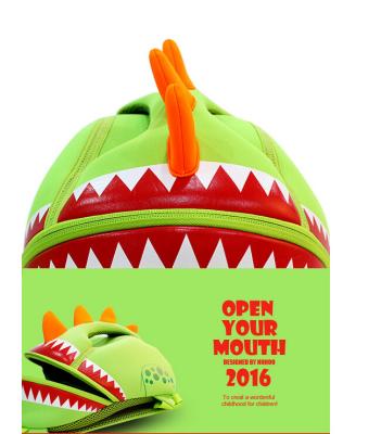 China Green Personalised Book Bags For Kids Stegosaurus Style Adjustable Straps for sale