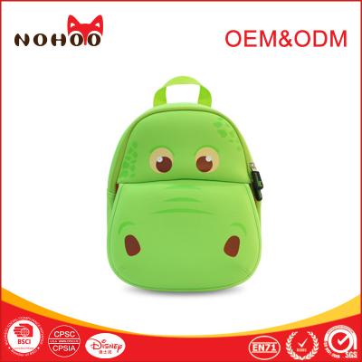 China Softback green Baby Toddler Backpack Lovely Hippo Shape 31*27*11.5cm for sale