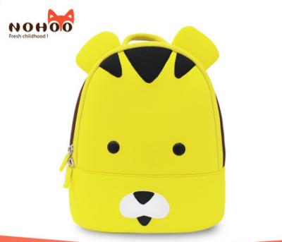 China Yellow Kids Animal Backpack , 3D Kids Cartoon Backpacks Tiger Style for sale