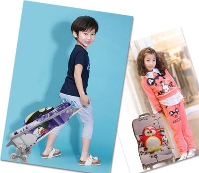 China Boys Lovely Kids Hard Case Luggage EVA Material Black / Red / Blue Color for sale