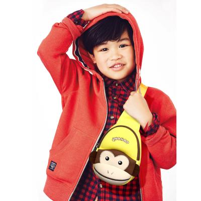 China Monkey el bolso de la taleguilla de los niños de la historieta 3d, bolso de la honda para el color del amarillo del niño en venta