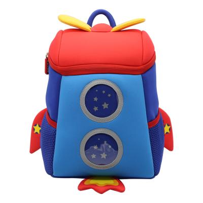 China NHB167M Nohoo new arrival lovely rocket 3D neoprene toddler backpack for kids for sale