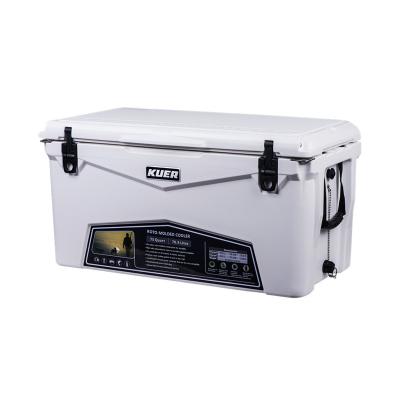 China Food Grade LLDPE 75QT Waterproof Eco-friendly White Travel Outdoor High Quality Cooler Box for sale