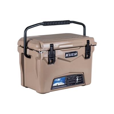 China KUER 20QT Roto Waterproof Mold Cooler Hard Plastic Camping Box for sale