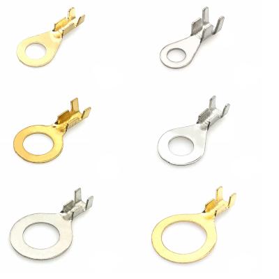 China Brass Car Hooks Tin Auto Crimping Loose Pins Tab Copper Opening Nose End Splice Round Wire Ring Terminals for sale