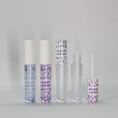 China 4.5ml Lip Gloss Cosmetic White Top Tubes Empty Round Lip Gloss Tube Containers With Magic Wands For Cosmetic Packaging for sale