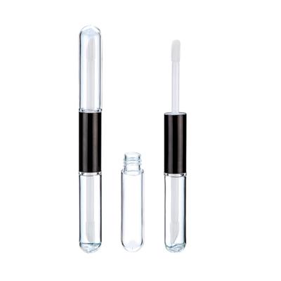 China Cosmetic Wholesale Empty Plastic Double Sided Clear Lip Gloss Bottle Case Tube For Low MOQ for sale