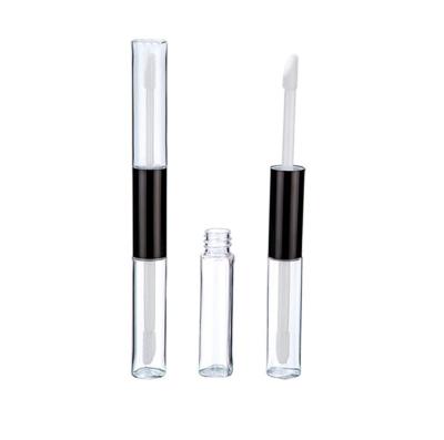 China Custom Double End Tube Gloss COSMETICS Lip Eyelash Packaging Aluminum Medium Gloss Packaging for sale