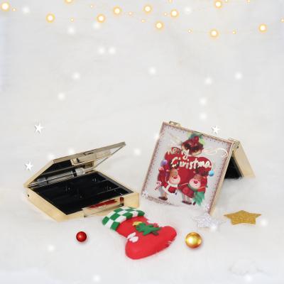 China Handmade Cosmetic Empty Eyeshadow Four Palette Compact Square Plastic Eyeshadow Box Christmas Gift Packaging Eyeshadow Case for sale