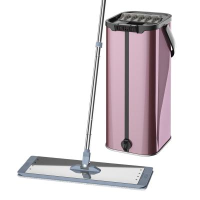 China Sustainable Flat Mop 360 Microfiber Flat Wipe Purple Flat Mop And Bucket System for sale